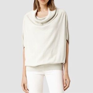 All saints Elegant Cream Cowl Neck Sweater
